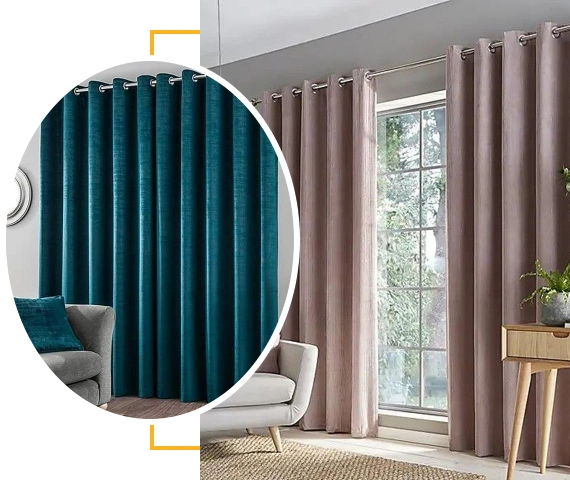 Bedroom eyelet curtains